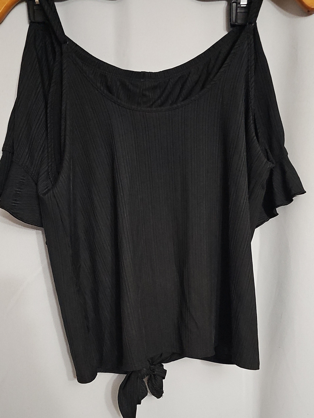 Secret Treasures Knotted Cami Set Scoop Neck front tie Small 4-6 Black Soot New - Picture 7 of 14